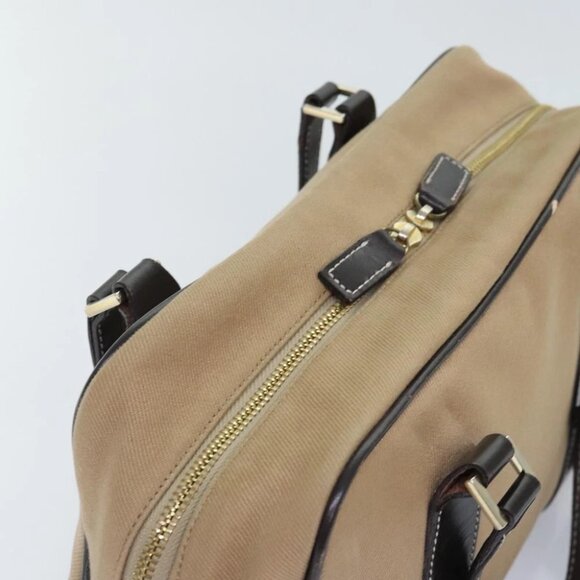 BURBERRY Blue Label Hand Bag Canvas Beige Gold Auth bs18262 - Picture 9 of 15